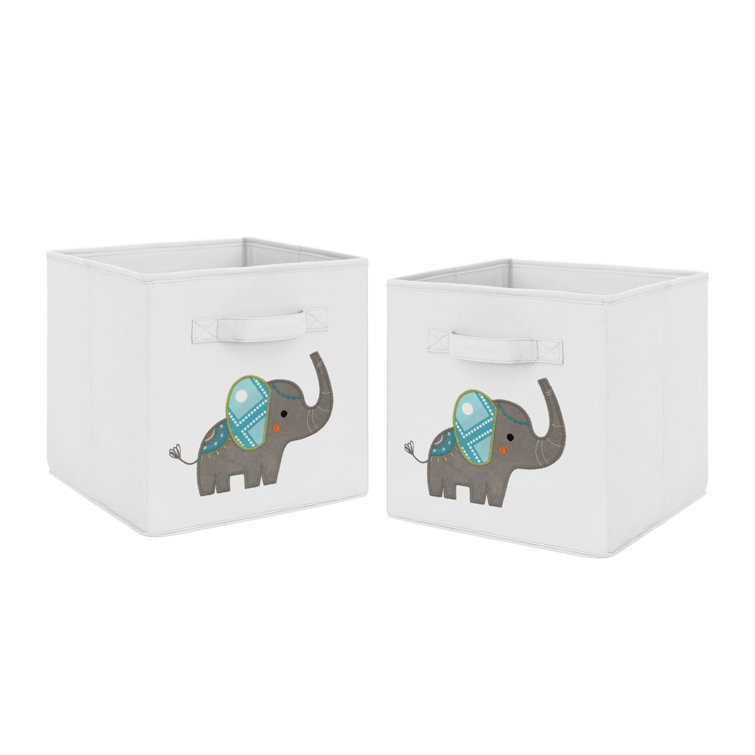 Sweet Jojo Designs Elephant Fabric Storage Cube & Reviews Wayfair